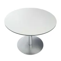 la palma - table bistrot rondó 120 - blanc/stratifié pour plateau de table 0,9/h x ø 73x120cm/structure acier inoxydable chrome mat